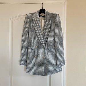 ZARA TEXTURED DOUBLE BREASTED BLAZER size XS